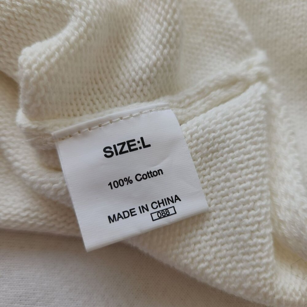 Champagne Please White Knit Cottom Sweater Comfy Cozy Casual Beach Party Cute - Picture 6 of 8